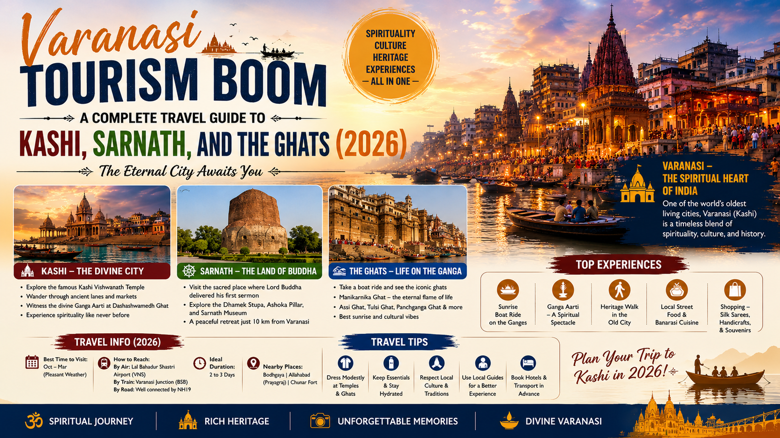 Varanasi Tourism Boom: A Complete Travel Guide to Kashi, Sarnath, and the Ghats (2026)  Introduction